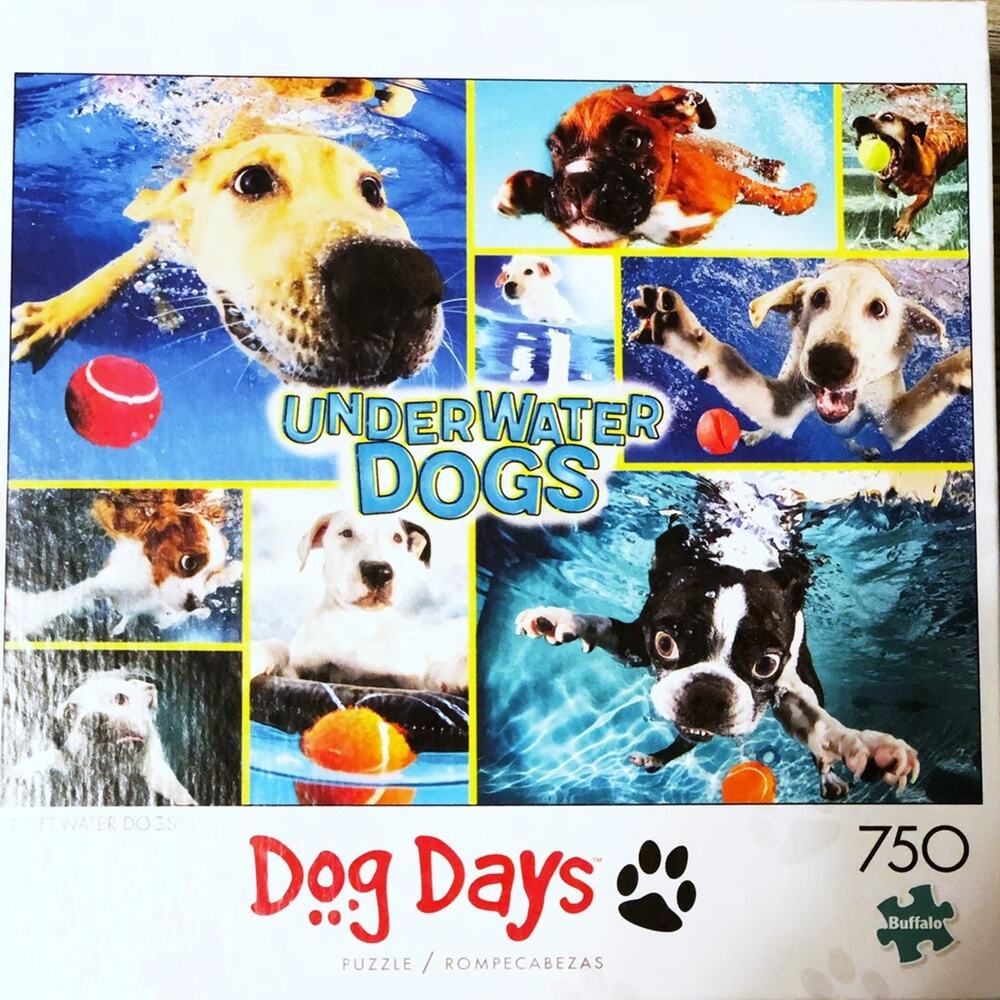 NEW 750 Piece Puzzle Rompecabeza Buffalo Games Dog Days Underwater